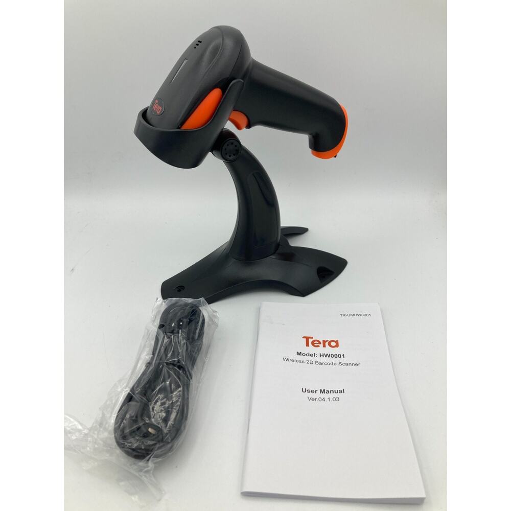 Tera Wireless 1D 2D QR Barcode Scanner Portable Back Clip 3 in 1 2.4GHz HW001-Z